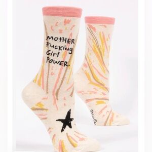 NWT- Blue Q ‘Mother F#*@ing Girl Power’ Crew Socks